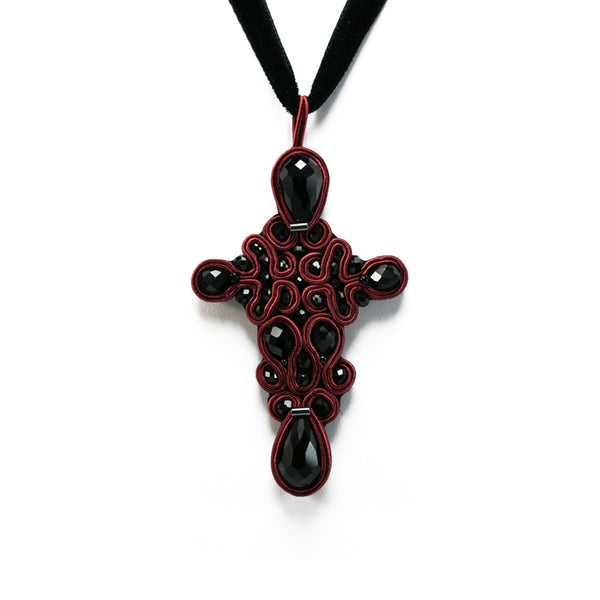 Colgante para Fiesta - Cruz Gótico Azabache Cobre